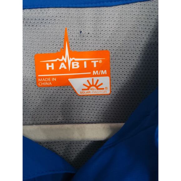 Habit brand blue fishing sportwear button-up shirt. Men's size L. Cool Vent tech - Picture 3 of 10